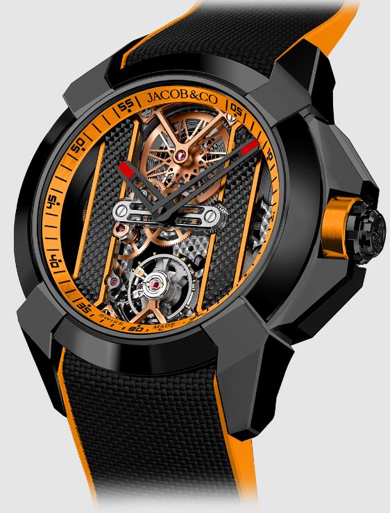 Jacob & Co EX120.11.AI.AA.ABRUA EPIC X STAINLESS STEEL BLACK DLC - ORANGE INNER RING replica watch